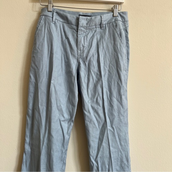 Anthropologie Level 99 Linen Blend Wide Leg Blue Pants - Picture 3 of 7